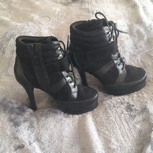 Ankle high heeled boots